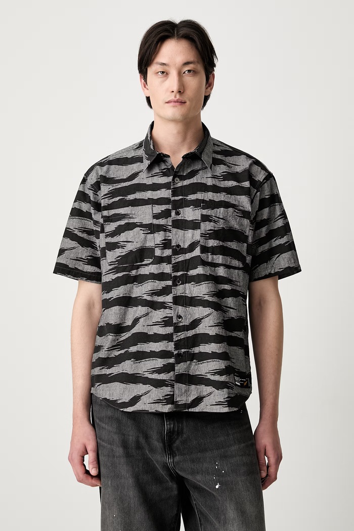 Neighborhood camicia in cotone da uomo nero 261TSNH.SHM11