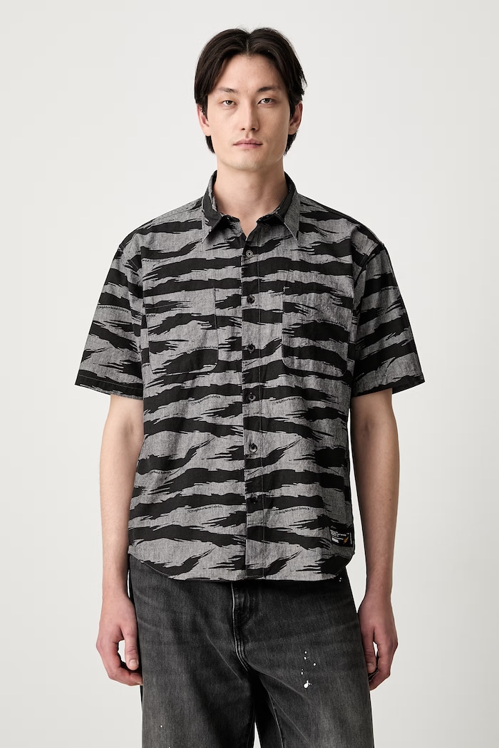 Neighborhood camicia in cotone da uomo nero 261TSNH.SHM11