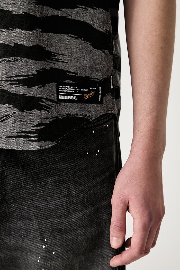 Neighborhood camicia in cotone da uomo 261TSNH.SHM11 nero