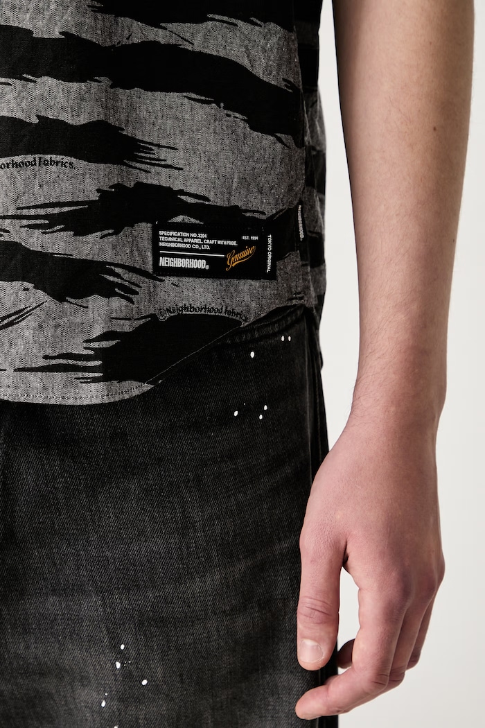 Neighborhood camicia in cotone da uomo 261TSNH.SHM11 nero