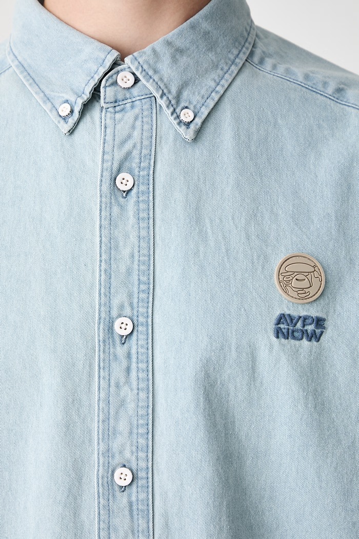 AAPE koszula jeansowa męska AAPSRM8563XXQ niebieski