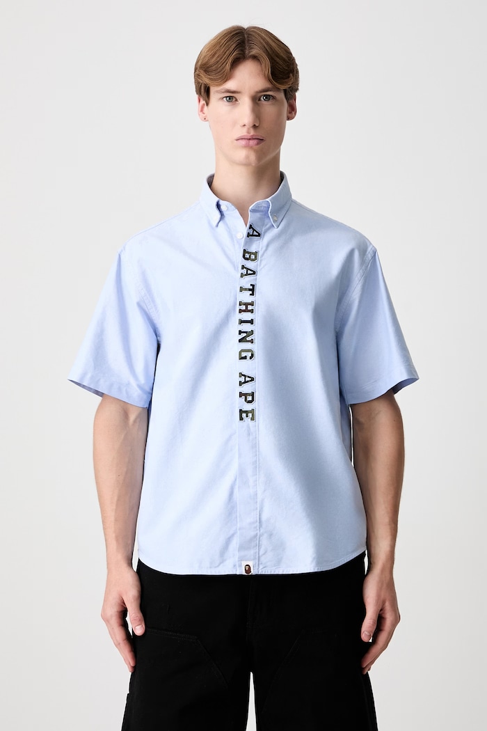 A Bathing Ape 1st Camo Applique Oxford košulja od pamuka za muškarce plava 0ZXSRM301321Q