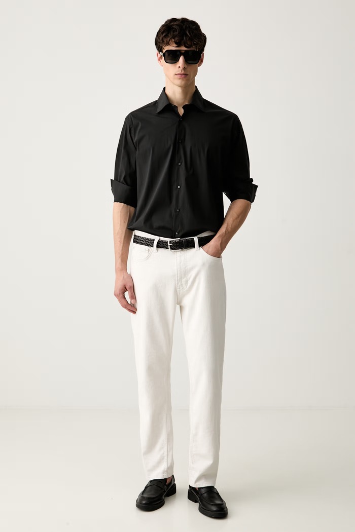 Karl Lagerfeld koszula damska z bawełną 561618.605000 czarny SS26
