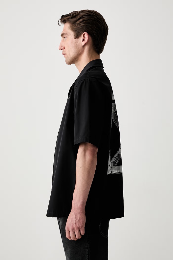 Off-White Metal Arrows риза от памук мъжка 44XGG01FS26F003001 черен SS26