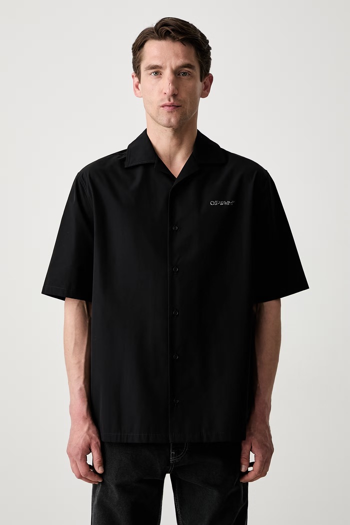 Дрехи Off-White Metal Arrows риза от памук мъжка 44XGG01FS26F003001 черен