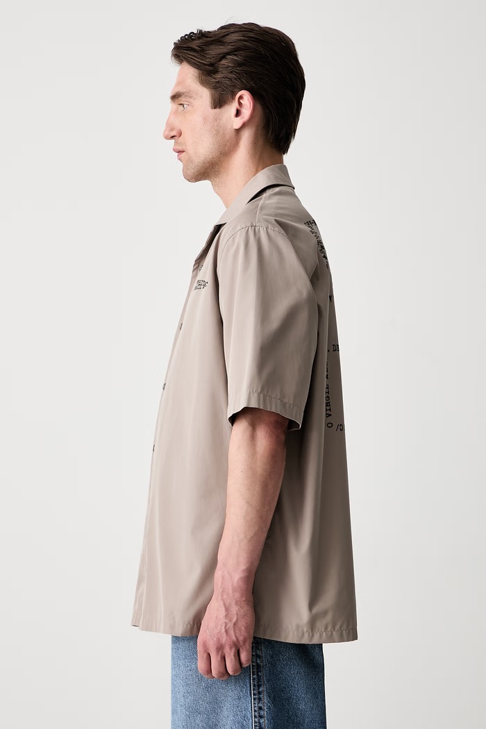 Off-White Script Arrow πουκάμισο βαμβακερό ανδρικό 44XGG01FS26F005250 μπεζ SS26