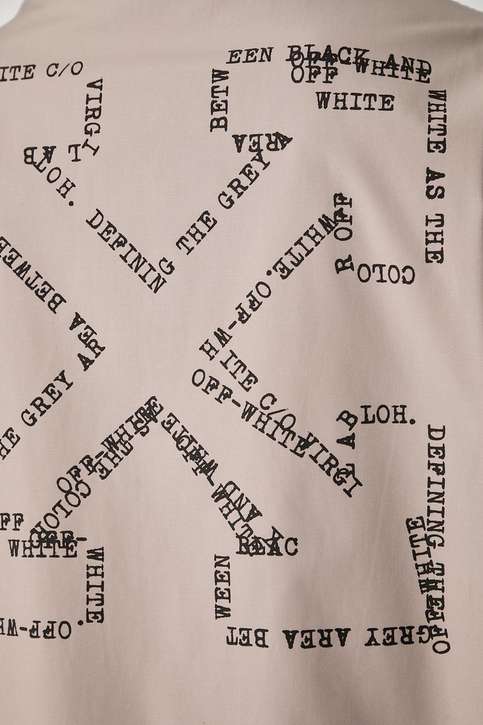 Off-White Script Arrow πουκάμισο βαμβακερό ανδρικό 44XGG01FS26F005250 μπεζ