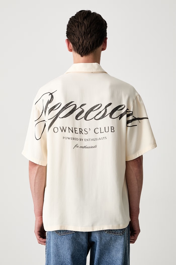 Abbigliamento OWNERS CLUB SCRIPT camicia da uomo OCM100067.31 beige