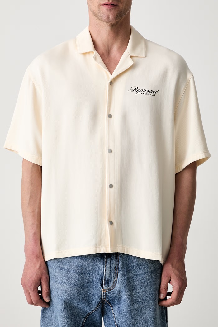 OWNERS CLUB SCRIPT camicia da uomo beige OCM100067.31