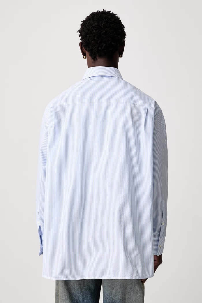 Odzież MM6 Maison Margiela koszula bawełniana męska SH2DT0048.M35874 niebieski