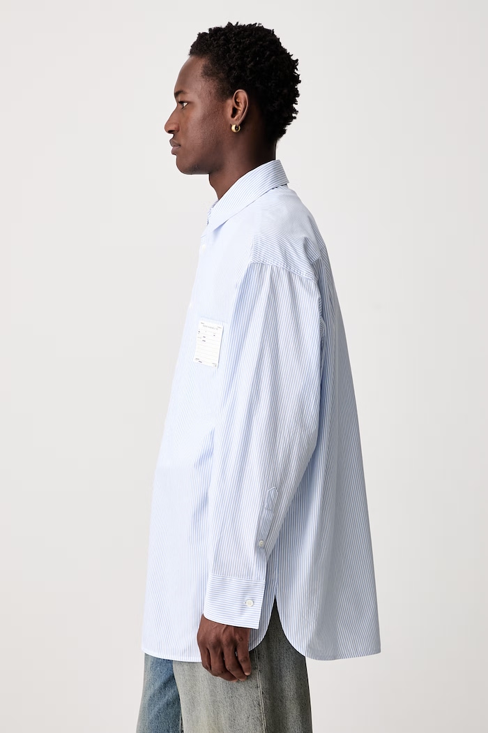 MM6 Maison Margiela koszula bawełniana męska niebieski SH2DT0048.M35874