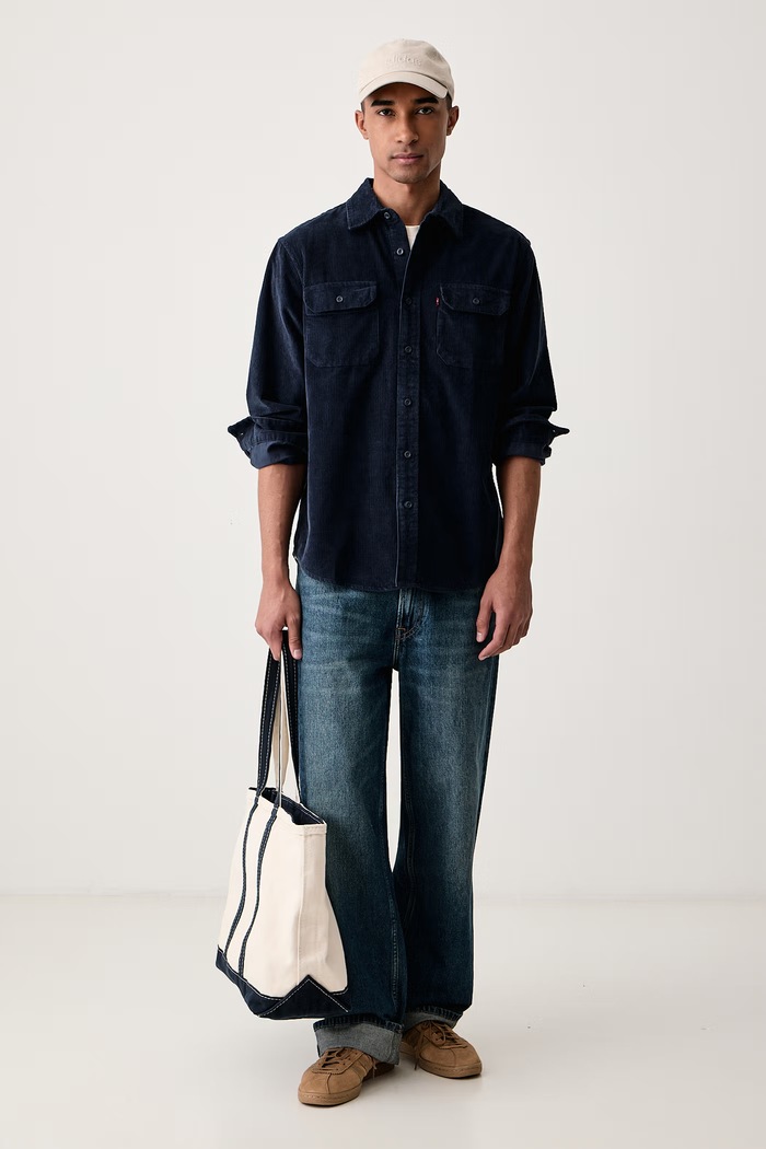 Levi's Koszula sztruksowa CLASSIC WORKER 19587 granatowy SS26