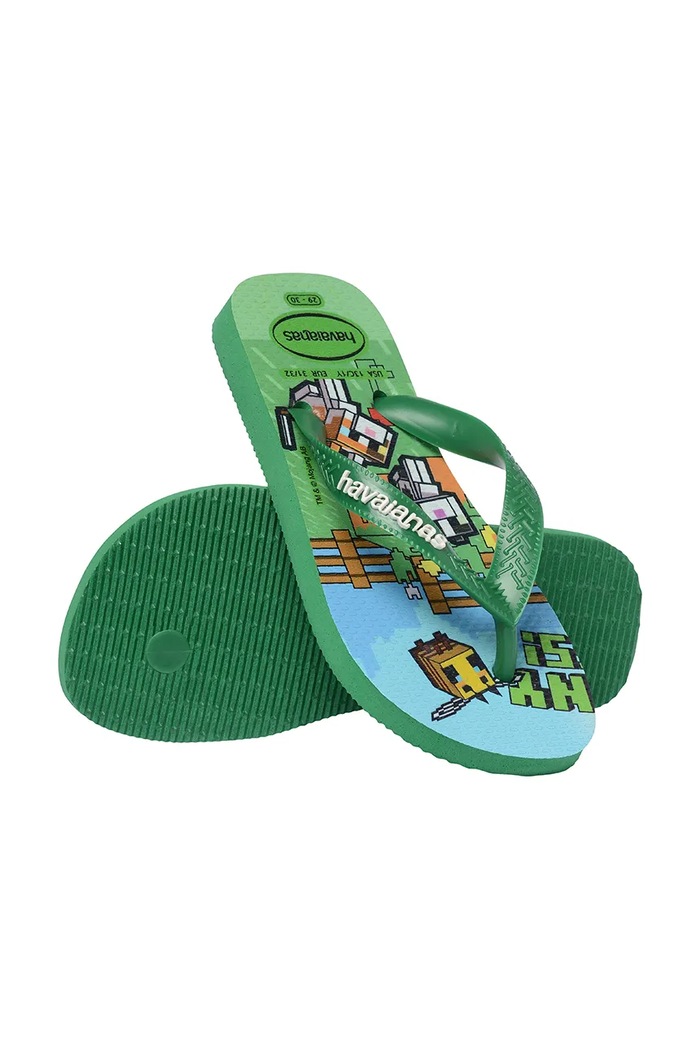 Havaianas papuci pentru copii KIDS MINECRAFT verde 4145125.PPY2