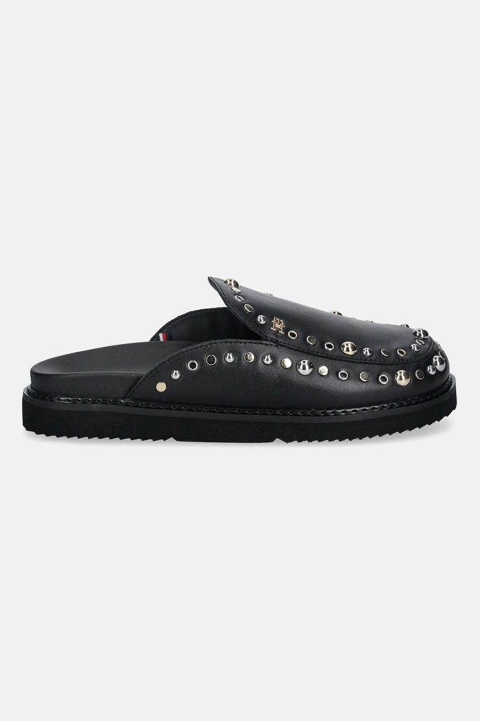 Šľapky Tommy Hilfiger TH EMBELLISHED PINS MULE FW0FW09166 čierna SS26