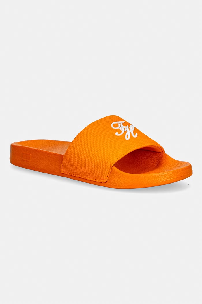 Tommy Hilfiger šľapky dámske TH SCRIPT POOL SLIDE oranžová FW0FW09286