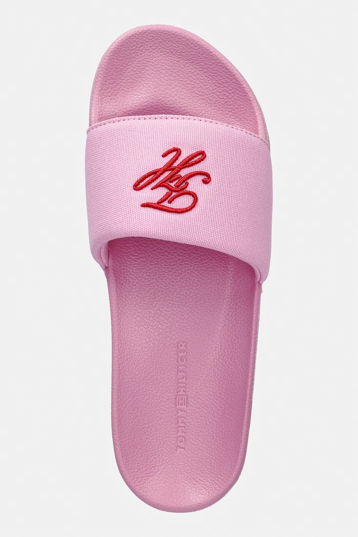 Tommy Hilfiger klapki damskie TH SCRIPT POOL SLIDE różowy FW0FW09286