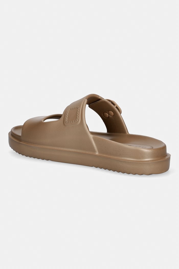 Obuwie Tommy Hilfiger klapki damskie TH DOUBLE STRAP SANDAL PEARL FW0FW09114 beżowy