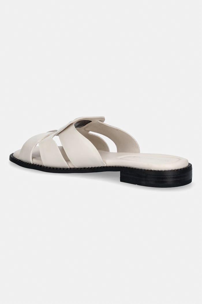 Obuv Tommy Hilfiger šľapky dámske kožené COIN LEATHER SANDAL FW0FW09126 béžová