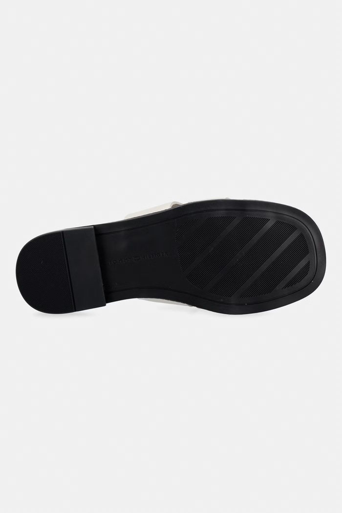 Tommy Hilfiger šľapky dámske kožené COIN LEATHER SANDAL FW0FW09126 béžová