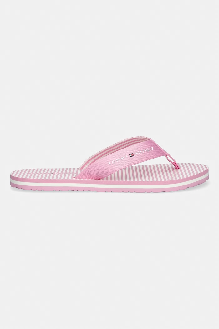 Tommy Hilfiger șlapi pentru femei TH ITHACA STRIPE SUMMER SANDAL FW0FW09192 roz SS26
