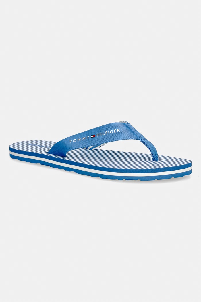 Tommy Hilfiger șlapi pentru femei TH ITHACA STRIPE SUMMER SANDAL albastru FW0FW09192
