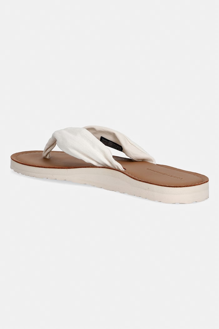 Obuv Tommy Hilfiger šľapky dámske TH LTR FOOTBED SUMMER SANDAL FW0FW09194 béžová