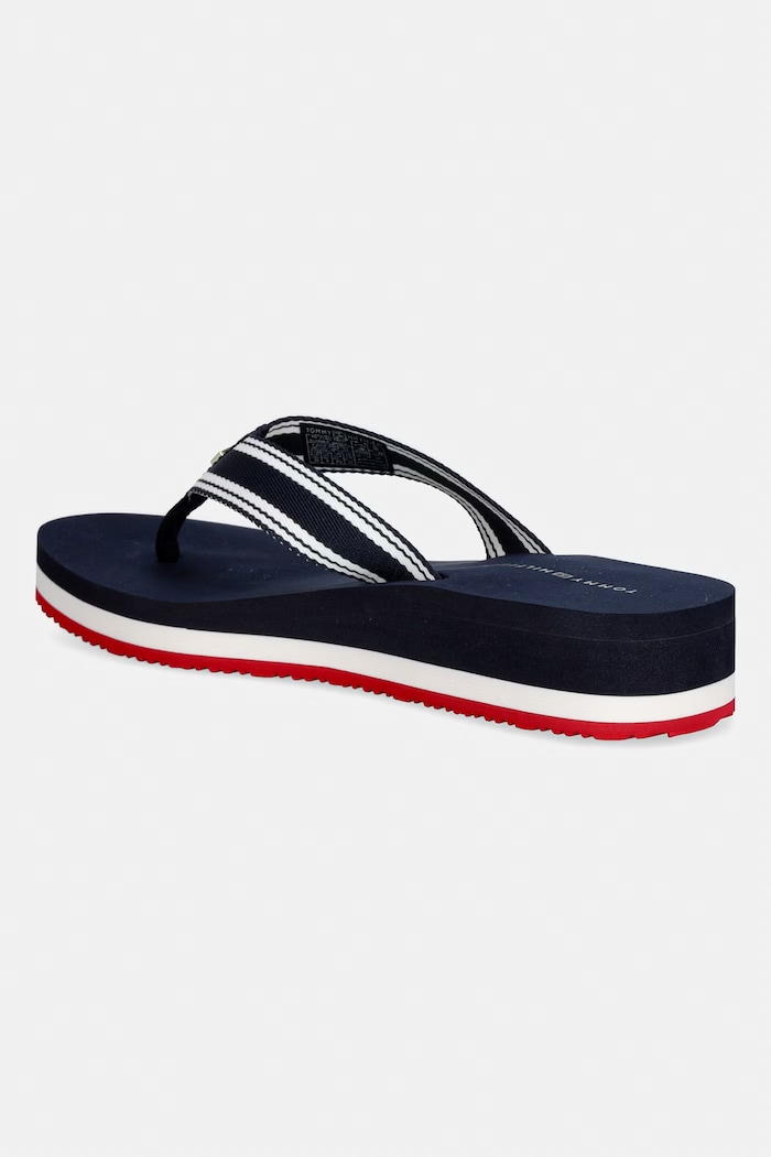 Boty Tommy Hilfiger žabky dámské TH FLAG PRINT SUMMER SANDAL FW0FW09195 námořnická modř