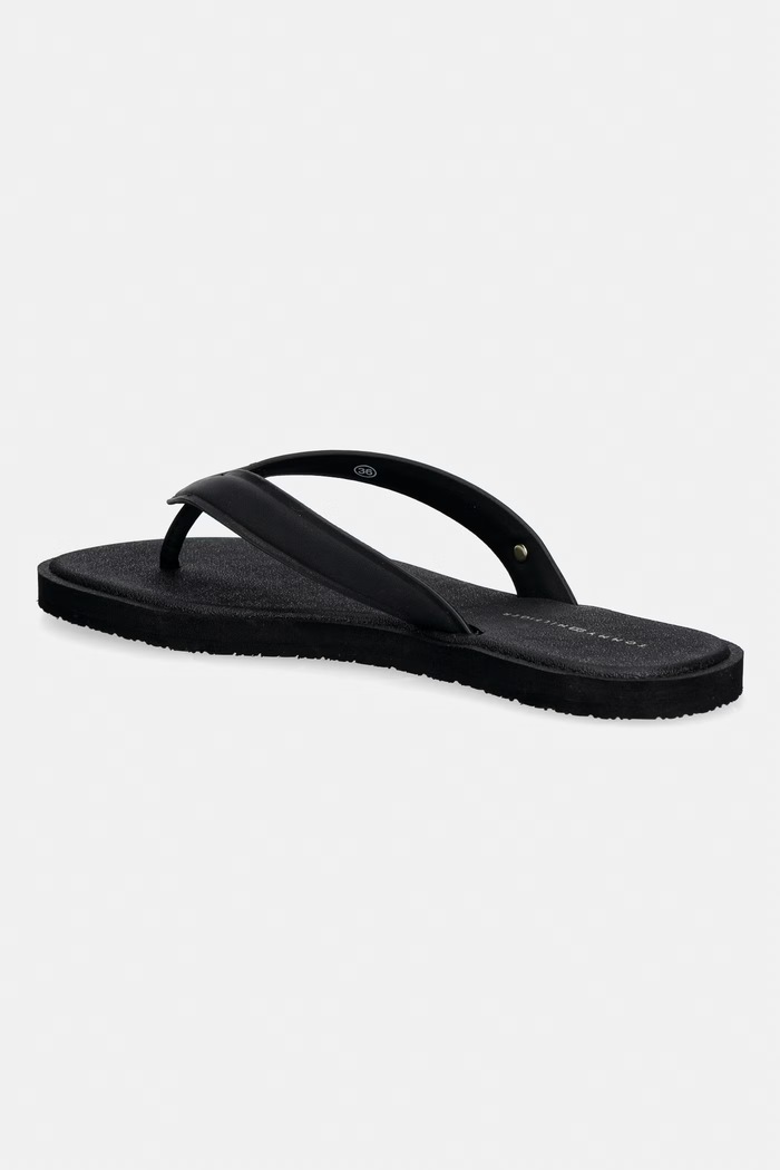 Încălțăminte Tommy Hilfiger șlapi pentru femei TH SCANDI PREMIUM SUMMER SANDAL FW0FW09206 negru