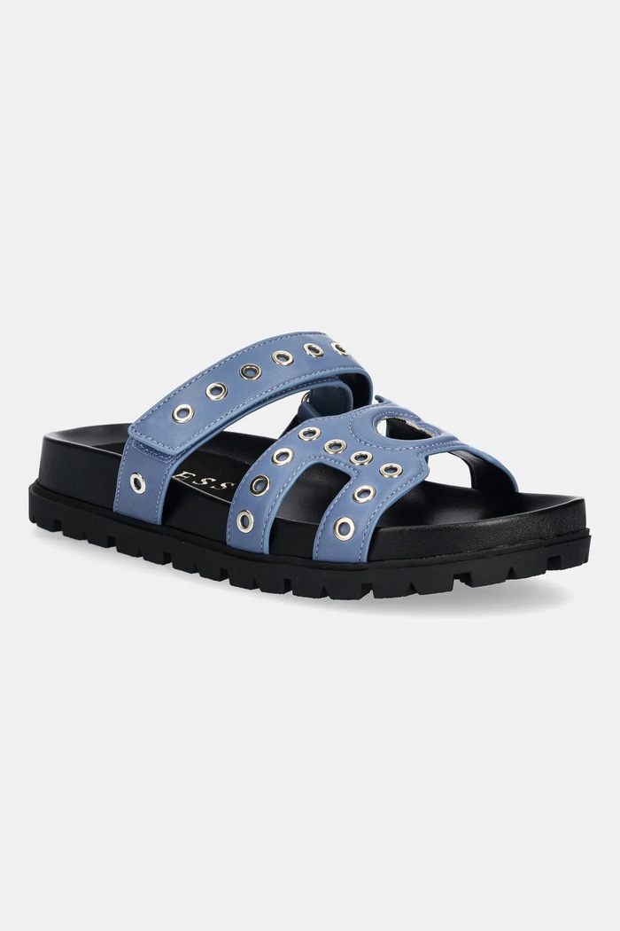 Guess papuci FASHIE imitatie de piele albastru FLPFAS.ELE03.BLUE