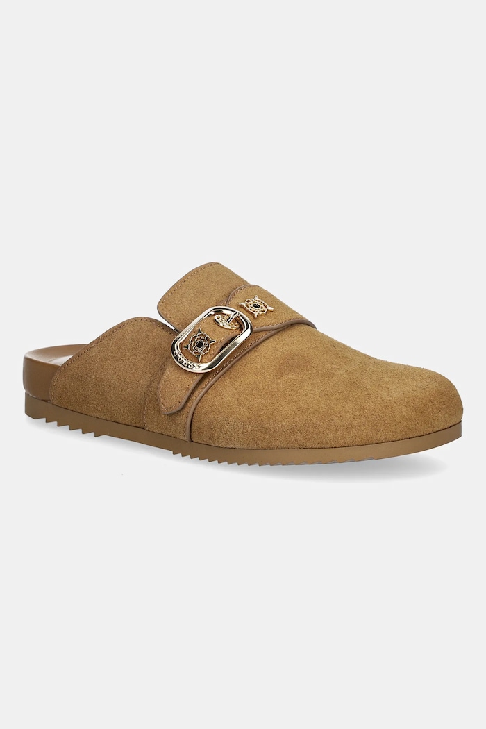 Guess papuci GALAVANTA imitatie de piele intoarsa maro FLPGAL.ESU06.BROWN