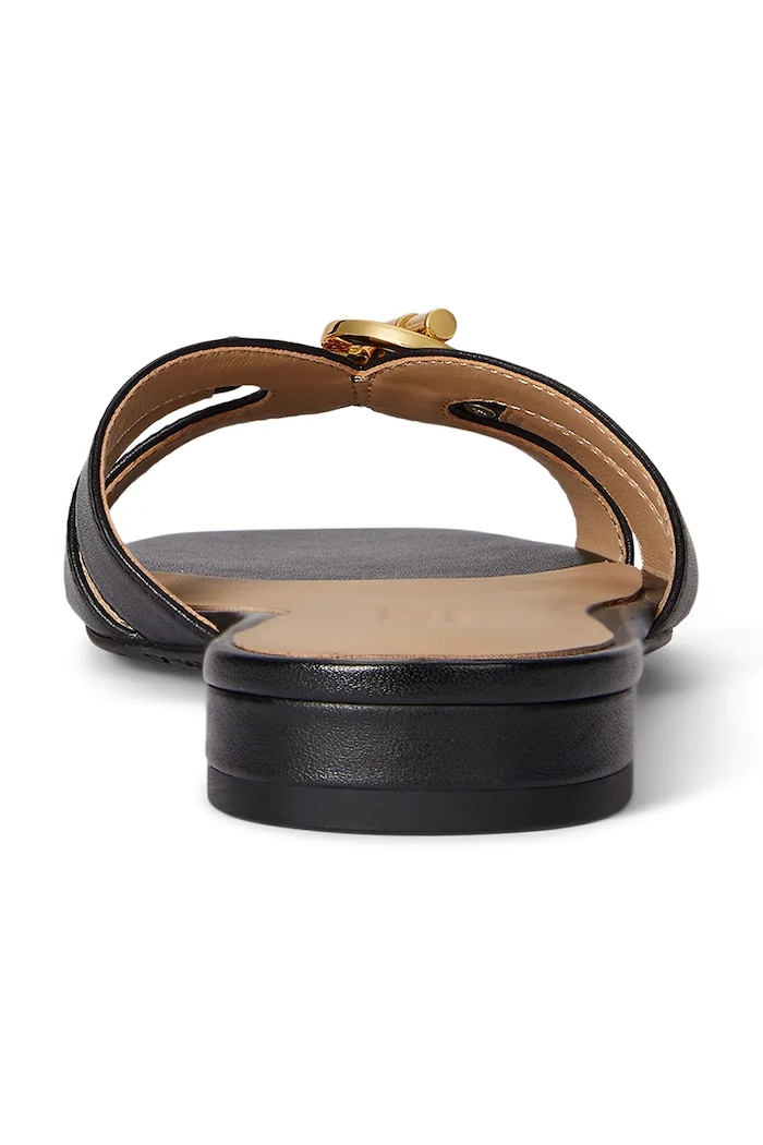 Lauren Ralph Lauren slapi de piele Blike Slide negru 802982875002.001
