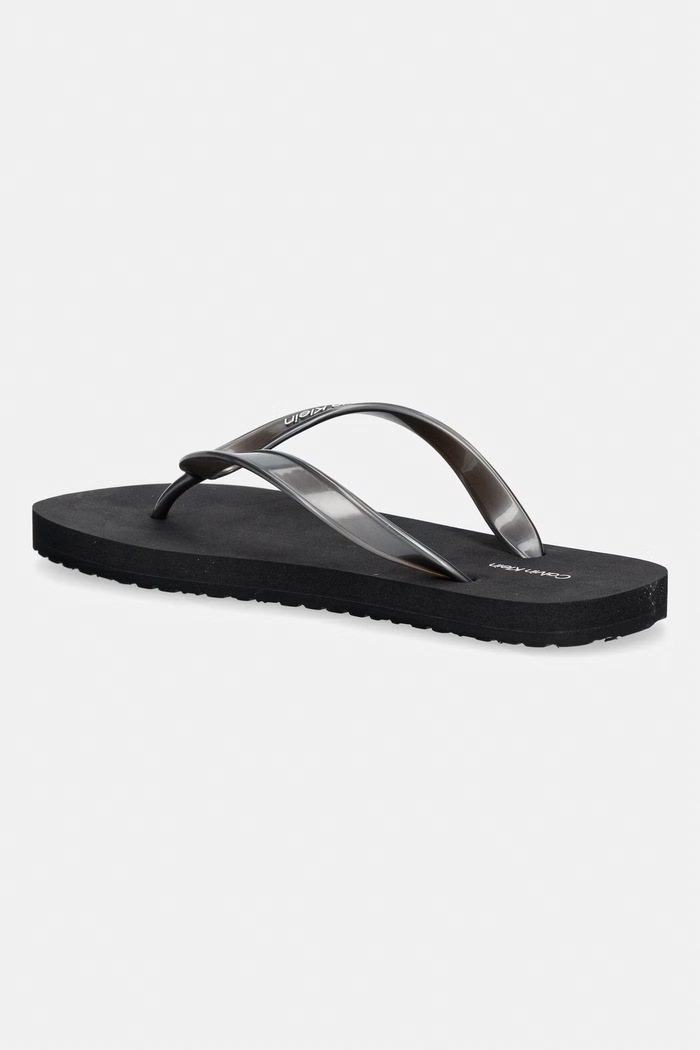 Obuv Calvin Klein šľapky dámske FLIP FLOP TPU METALLIC HW0HW02956 čierna