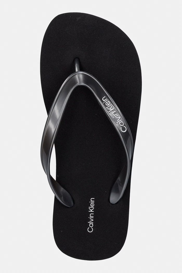 Calvin Klein šľapky dámske FLIP FLOP TPU METALLIC čierna HW0HW02956
