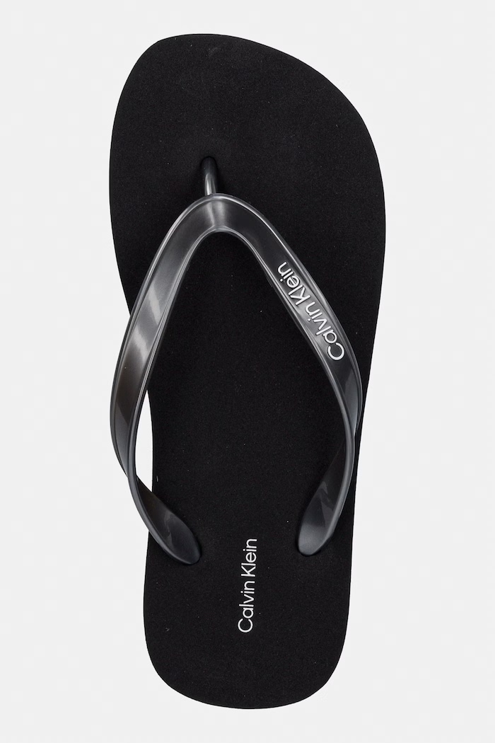 Calvin Klein šľapky dámske FLIP FLOP TPU METALLIC čierna HW0HW02956