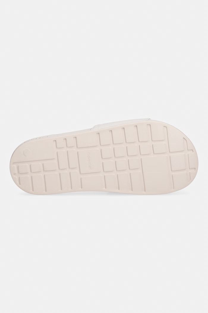 Calvin Klein klapki damskie ESS SLIDE CANVAS HDW HW0HW02960 beżowy