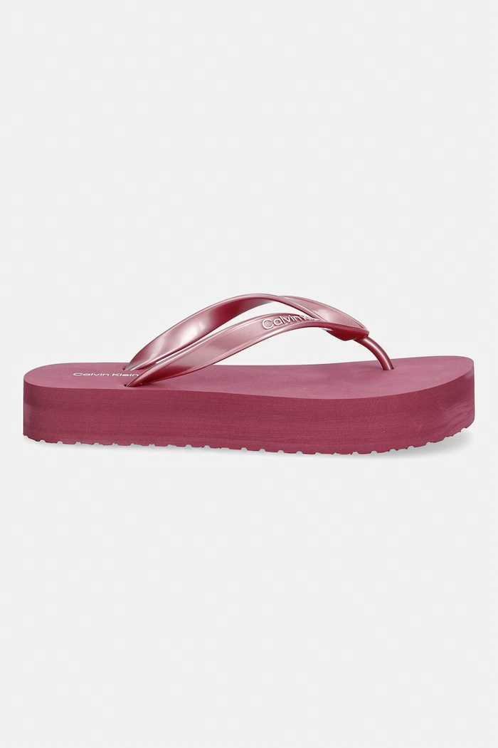 Calvin Klein șlapi pentru femei FLATFORM FLIP FLOP MET TPU HW0HW03120 roz SS26