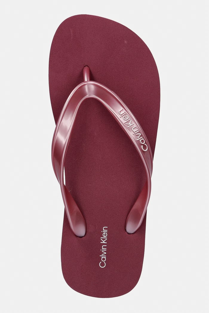 Calvin Klein șlapi pentru femei FLATFORM FLIP FLOP MET TPU roz HW0HW03120