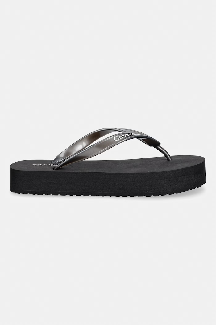 Calvin Klein japonki damskie FLATFORM FLIP FLOP MET TPU HW0HW03120 czarny SS26
