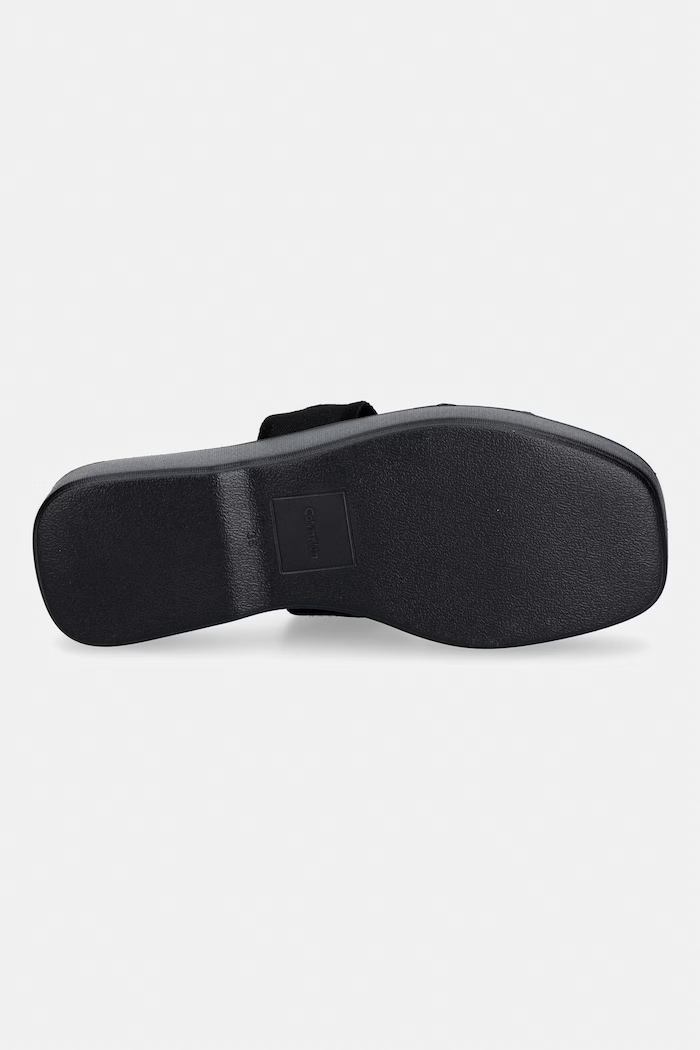 Calvin Klein šľapky dámske FLATFORM SNDL WEBBING HW0HW02878 čierna