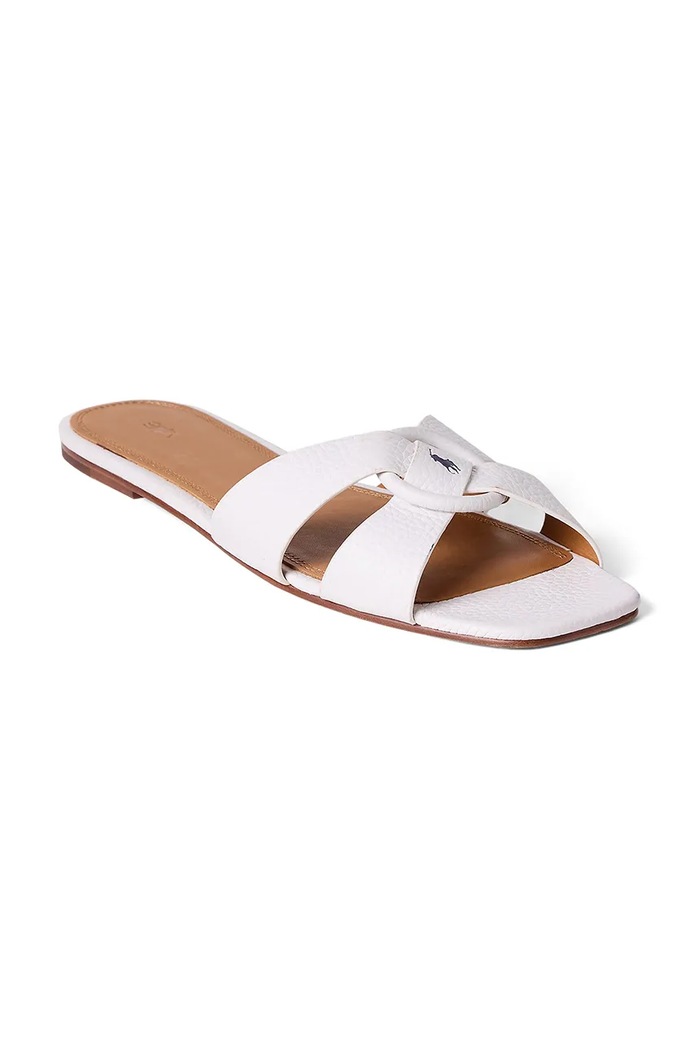 Δερμάτινες παντόφλες Polo Ralph Lauren Plo Rng Br Sandal 818955858004.100 λευκό SS26