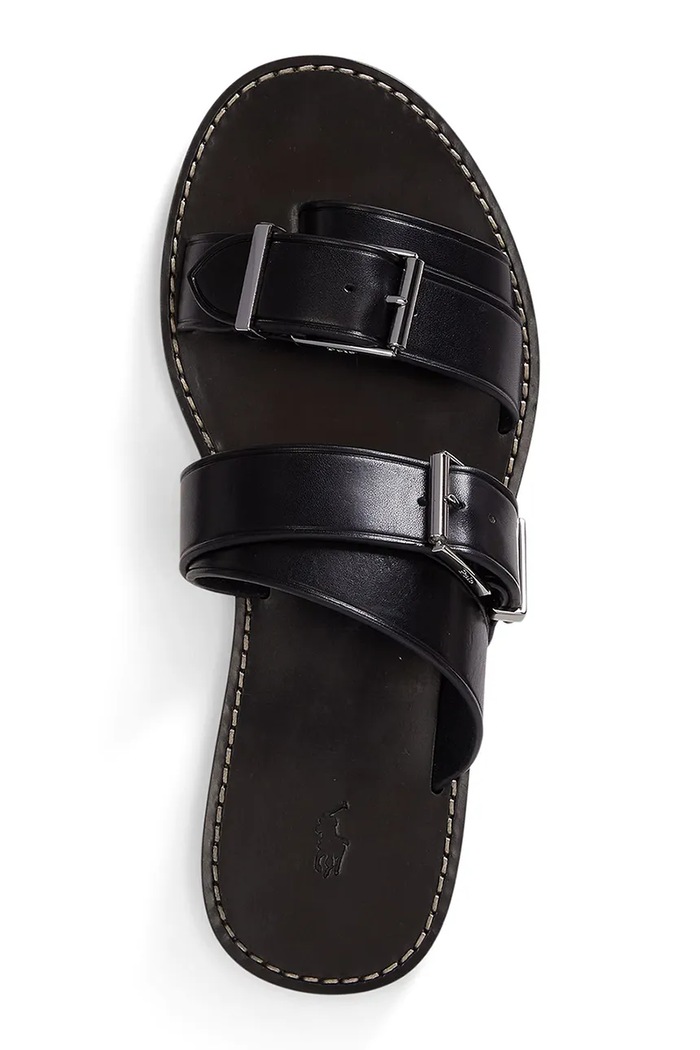 Kožené šľapky Polo Ralph Lauren Bkle Slide čierna 818P01589002.001