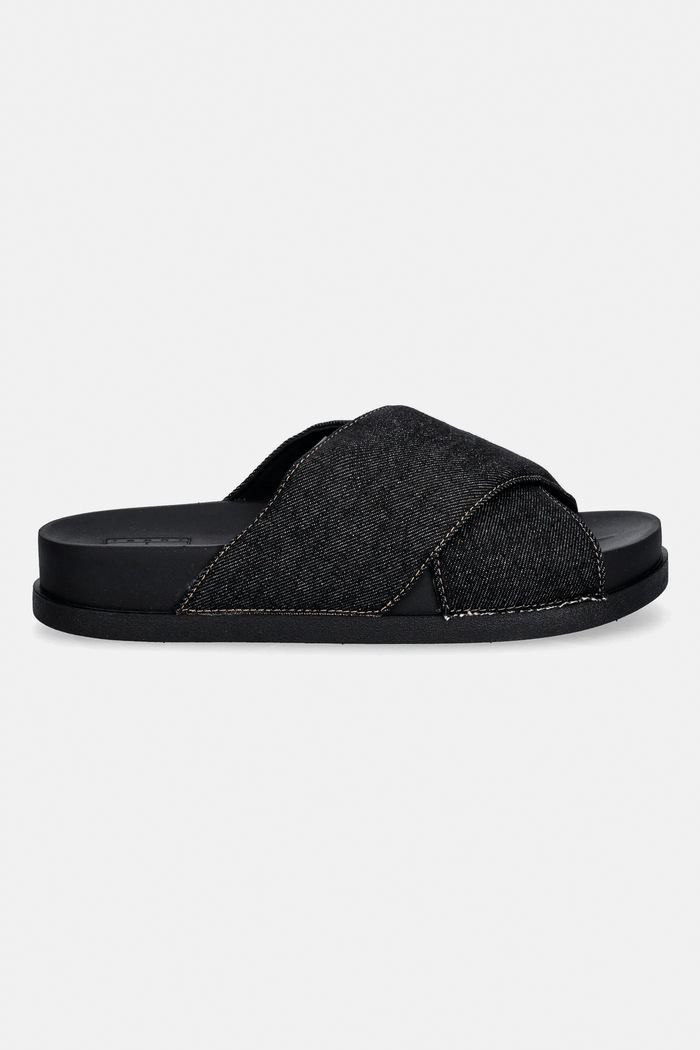Tommy Jeans papucs TJW COMFORT SLIDES WASHED DENIM EN0EN02898 sötétkék SS26
