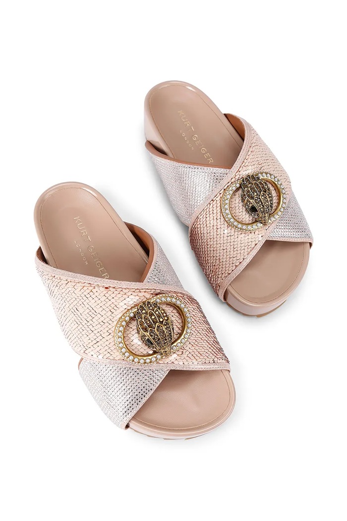 Šľapky Kurt Geiger London Chelsea Cross Strap 3973153609 béžová SS26