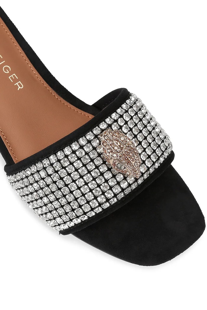 Scarpe Kurt Geiger London ciabatte slide in pelle Kensington C Flat Sandal 5382209209 argento