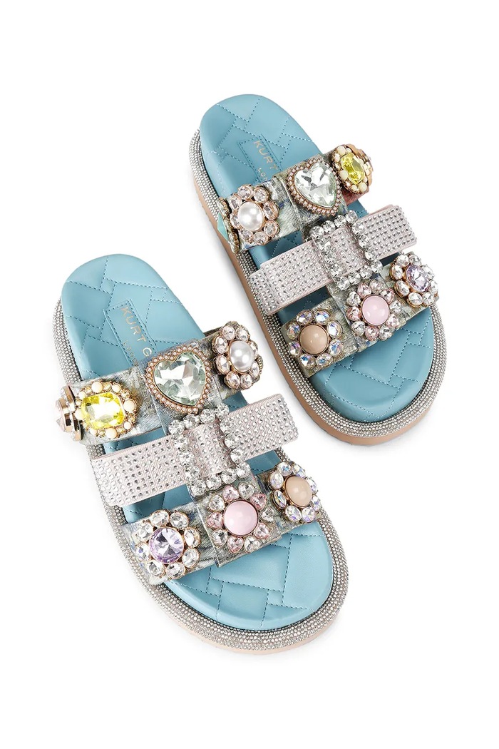 Kurt Geiger London klapki Ornate Orson 5392199609 srebrny SS26