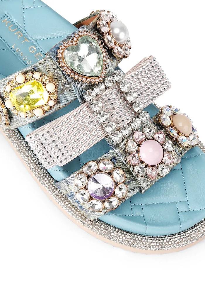 Obuwie Kurt Geiger London klapki Ornate Orson 5392199609 srebrny