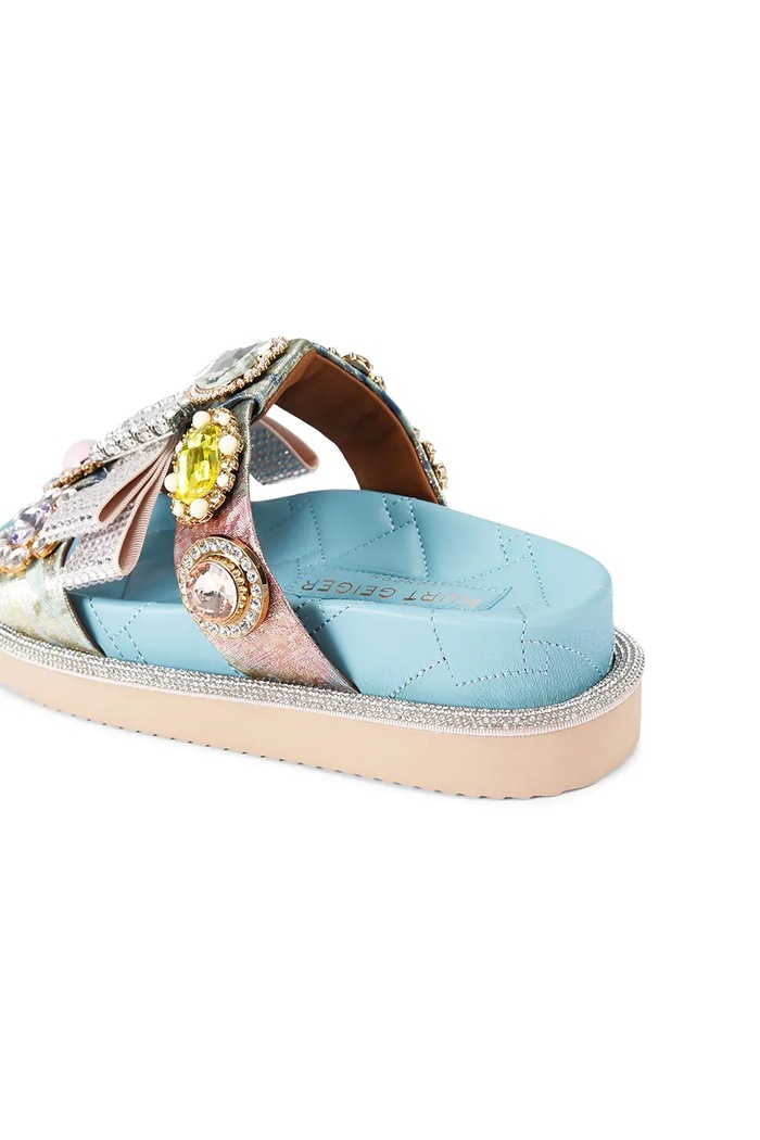 Kurt Geiger London klapki Ornate Orson srebrny 5392199609