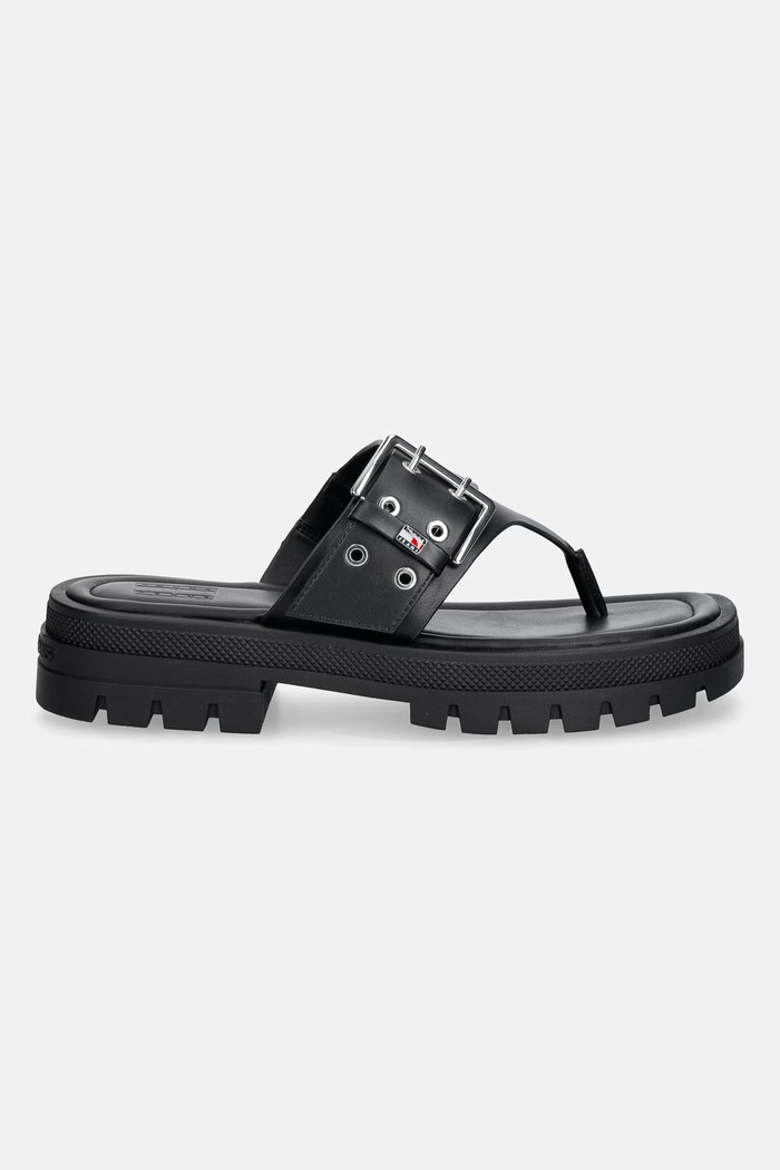 Tommy Jeans japonki damskie TJW BUCKLE SANDAL EN0EN02948 czarny SS26