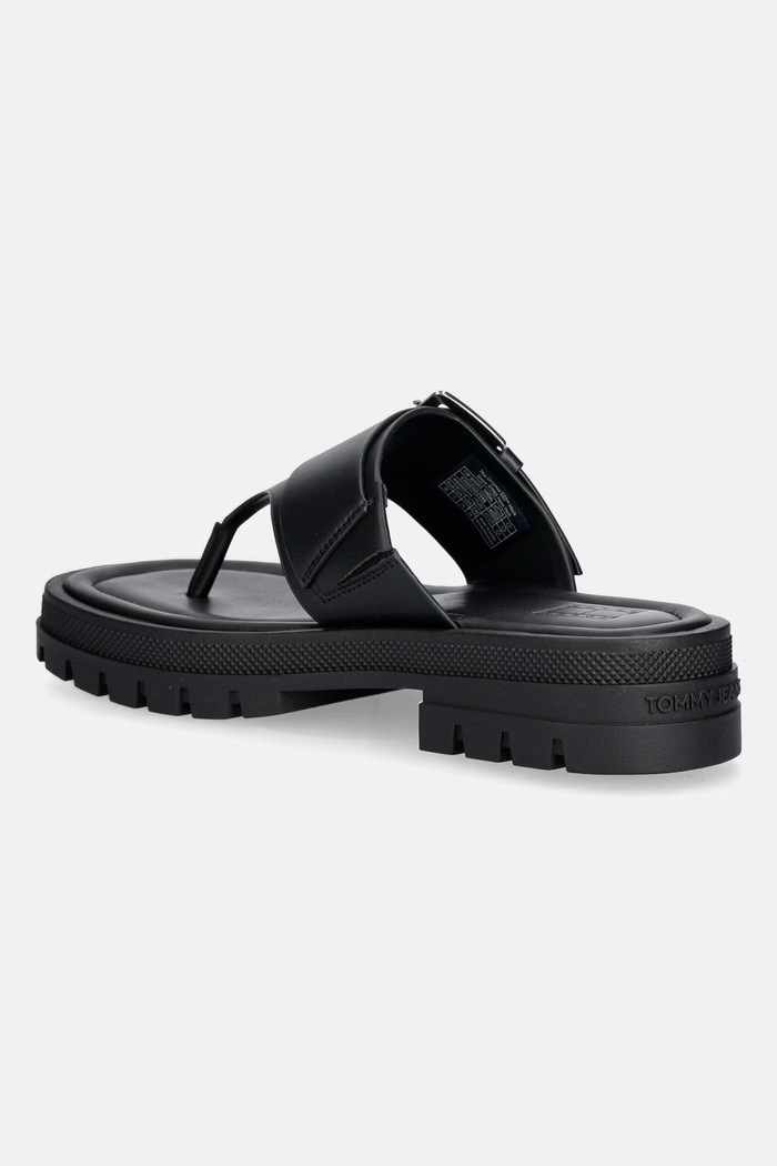 Obuwie Tommy Jeans japonki damskie TJW BUCKLE SANDAL EN0EN02948 czarny