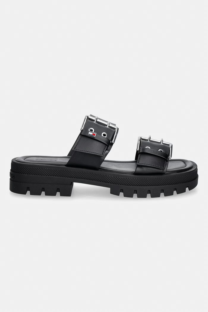 Tommy Jeans klapki damskie TJW BUCKLE STRAPS SANDAL EN0EN02966 czarny SS26